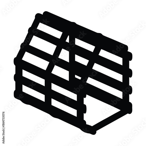 Abstract architectural structure in black and white with parallel lines design