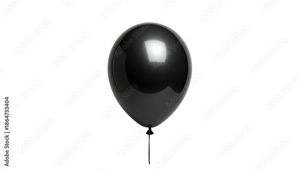 Obraz premium A photorealistic, glossy, black balloon against a stark, black background