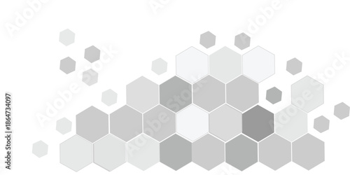 A subtle hexagon pattern background featuring interconnected geometric shapes in soft gray and white tones. Minimal white abstract 3D wall texture with embossed hexagonal design.ideal for bright poste