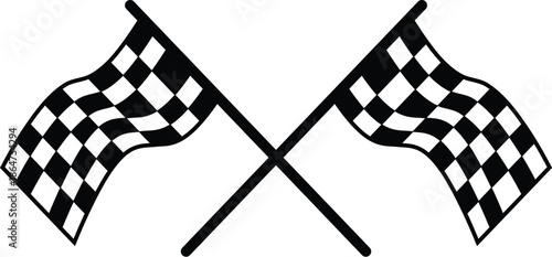 Crossed Checkered Racing Flags