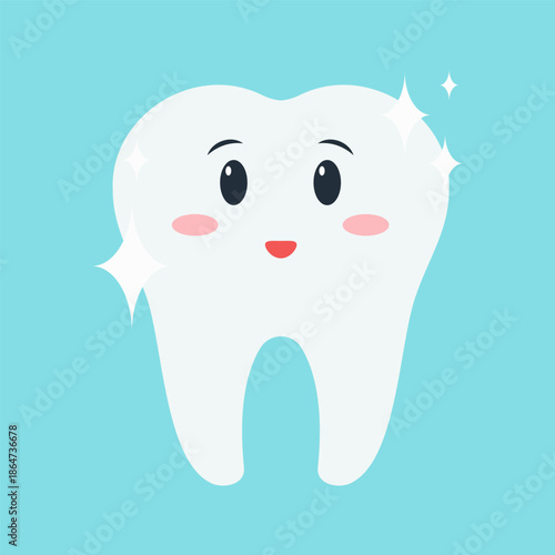 Cute tooth characters showing dental care and feelings