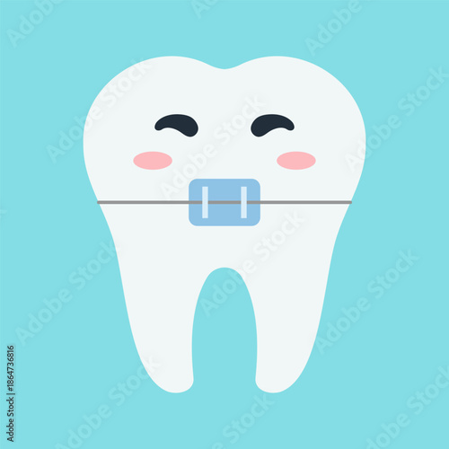 Cute tooth characters showing dental care and feelings