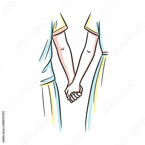 Two People Holding Hands in Solidarity.