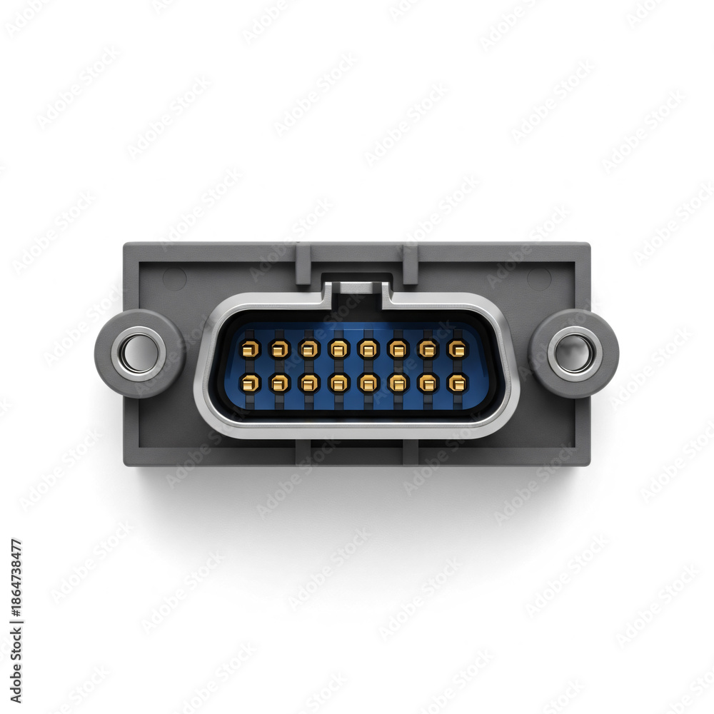 Fototapeta premium 3D Render of a Male D-Sub Connector Plug