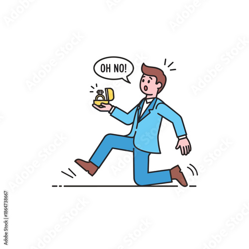 Man Dropping Coffee in Business Suit.