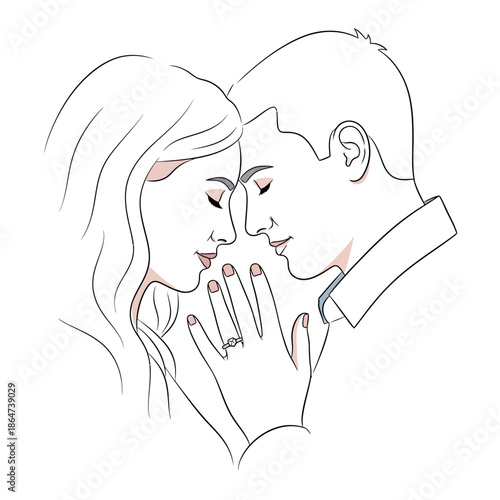 Couple Embracing Tenderly with Affectionate Touch.