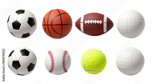 Collection of Sports Balls Isolated
