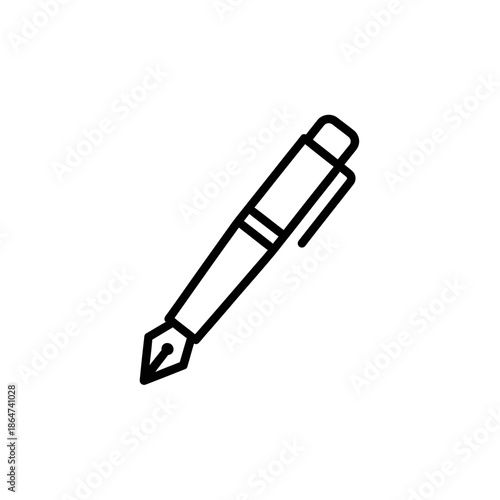 Fountain Pen Illustration Simple Design.