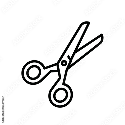 Simple Black and White Scissors Illustration.