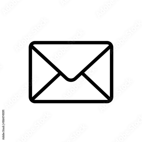 Simple Black Envelope Icon Design Element.