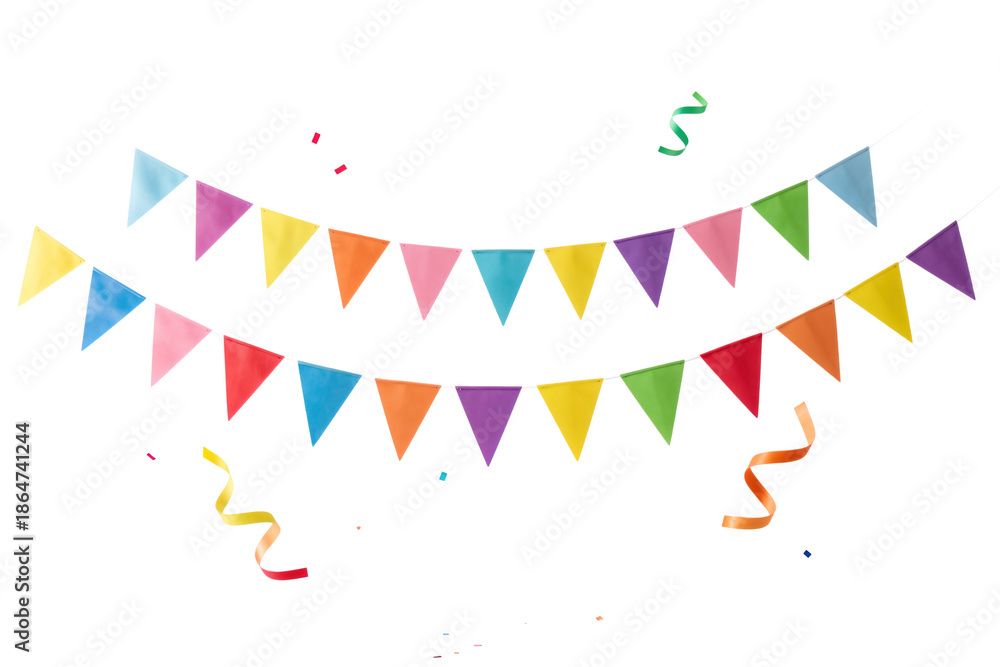 Obraz premium Colorful Party Bunting with Confetti and Streamers