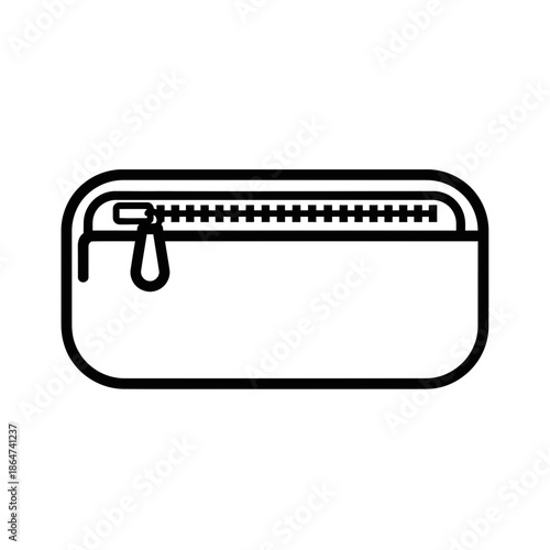 Simple Black Line Drawing of Pouch.