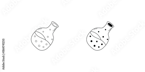 Flask set icon with white background vector stock illustration