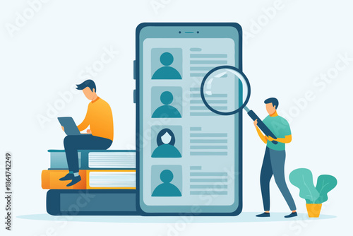 Searching for the right candidate using a mobile application and online resources