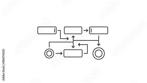Simple Flowchart Diagram Illustration.
