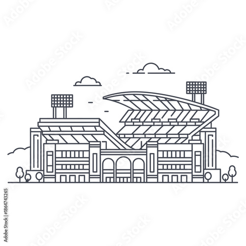 Stadium Architecture Building Structure Design Illustration.