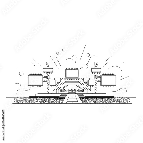 Detailed Architectural Drawing of a Castle.