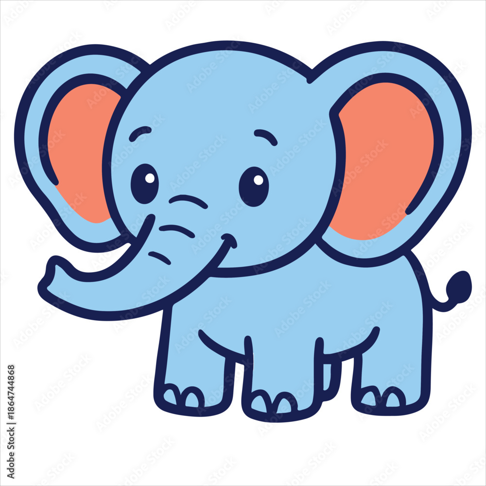 Fototapeta premium baby elephant cartoon