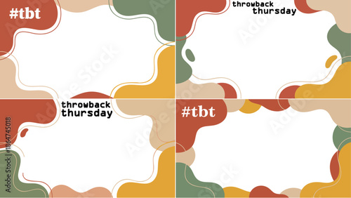 #tbt Throwback Thursday Social Media Story Background Frames Set with Boho Border