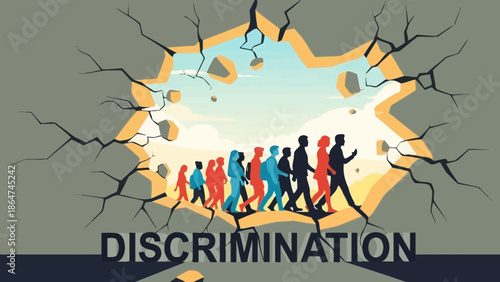 Breaking Barriers A Visual Metaphor for Overcoming Discrimination and Achieving Equality