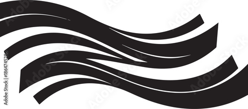 Black wavy lines on white background abstract design element