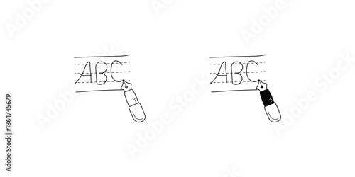 Tableau sur toile Writing set icon with white background vector stock illustration