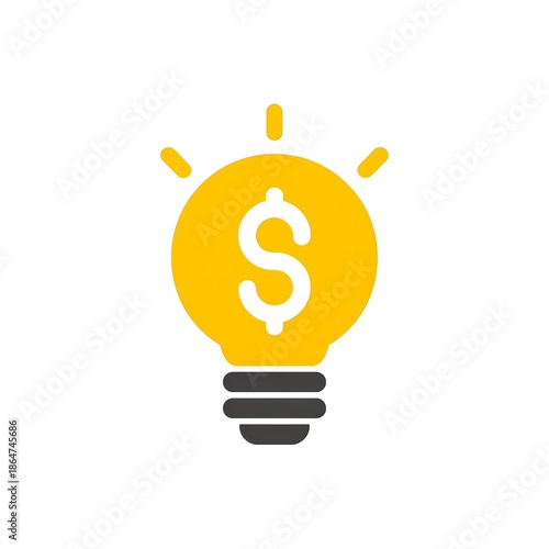 Innovative business idea with dollar sign light bulb