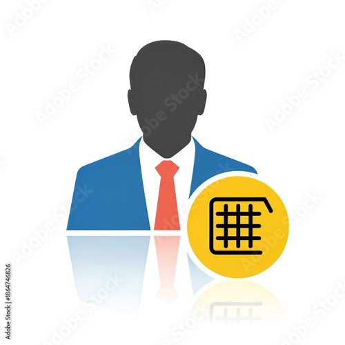 Professional businessman with document icon for modern office concepts