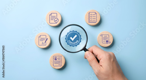 Wallpaper Mural Certified document inspection with magnifying glass Torontodigital.ca