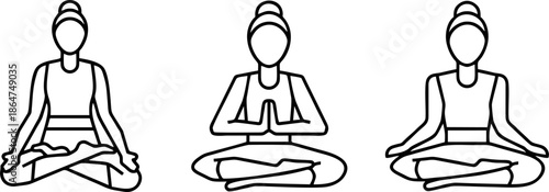 Seated Yoga Meditation Pose Vector Illustration
