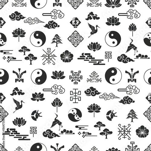 Collection of Various Black Symbols and Icons.