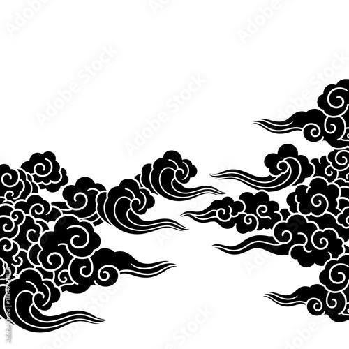Black Swirling Clouds Illustration Design Element.