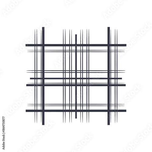 Black Grid Pattern with Intersecting Lines.