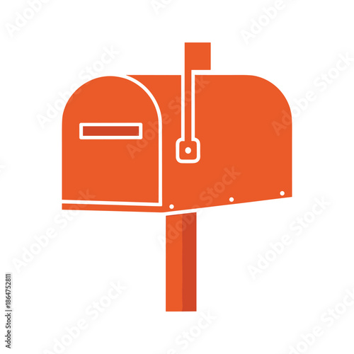 Orange Mailbox Vector Illustration
