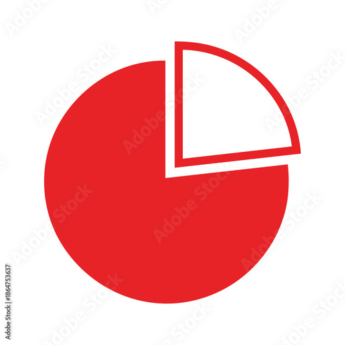 Red Pie Chart Vector Illustration