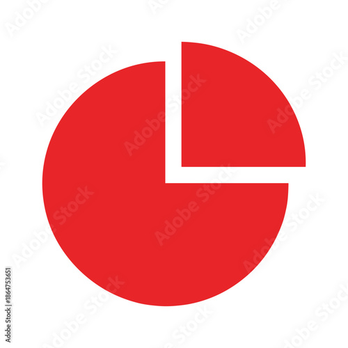Red Pie Chart Vector Icon