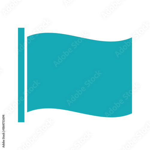 Teal Flag Vector Icon