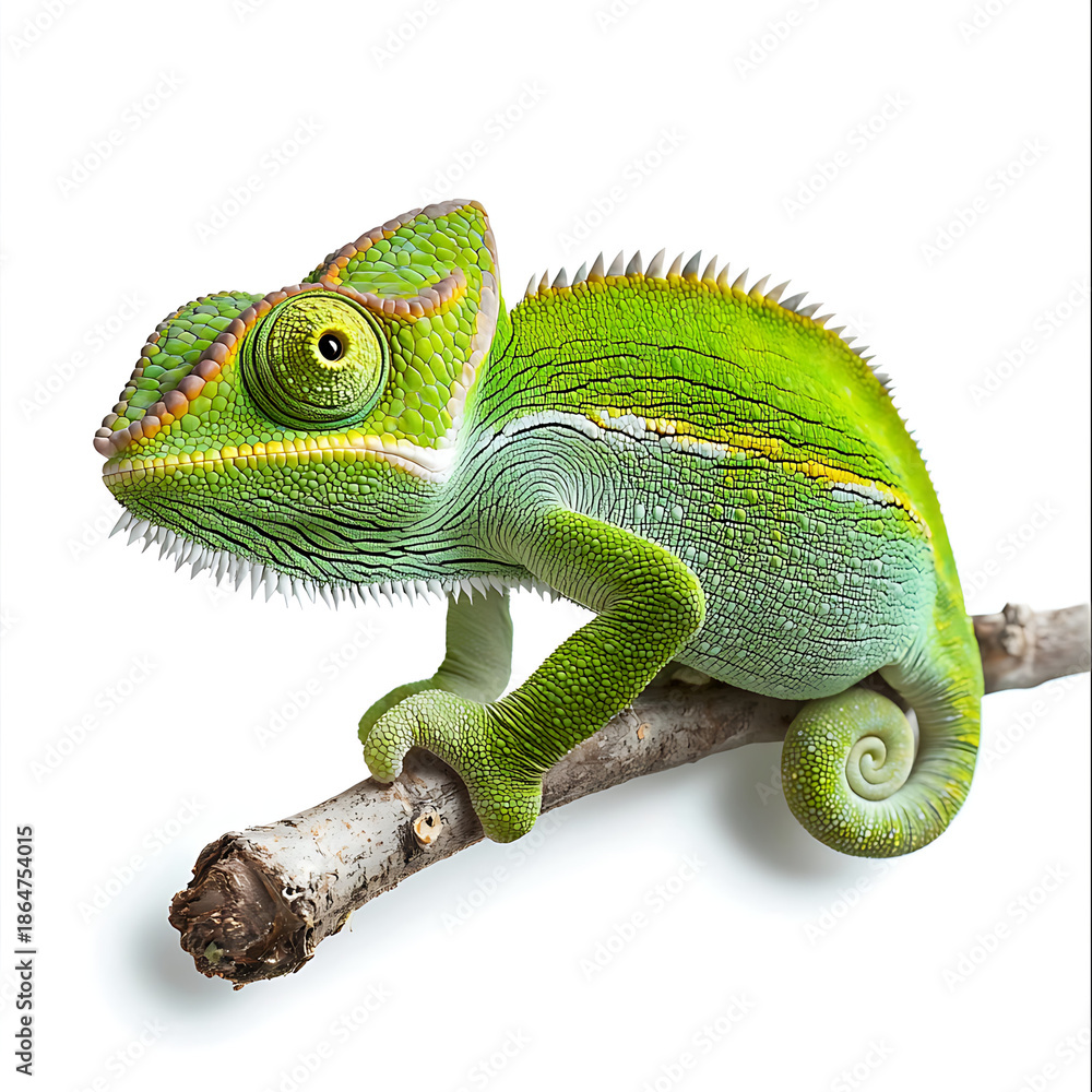 Fototapeta premium Green Chameleon Lizard Reptile Colorful Animal