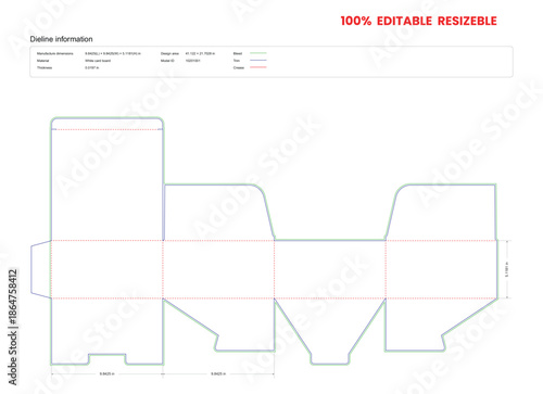 square cardboard box dieline template box dieline die lines packaging custom dieline  box cardboard box dieline pizza box dieline printable product packaging layout,