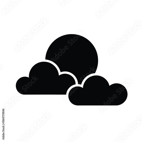 Sun and clouds weather forecast icon.