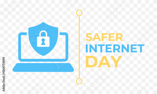 Creative Safer Internet Day design template with clean technology vector elements, observed annually on February 10 to raise awareness about online protection and digital safety.