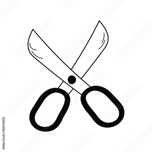 Scissors icon with white background vector stock illustration