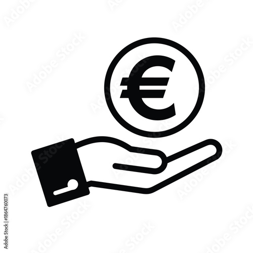 Hand holding a euro coin, representing financial transactions and currency.