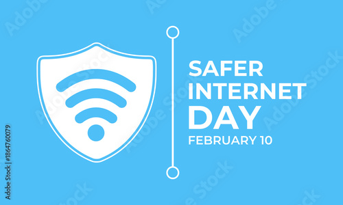 Creative Safer Internet Day design template with clean technology vector elements, observed annually on February 10 to raise awareness about online protection and digital safety.