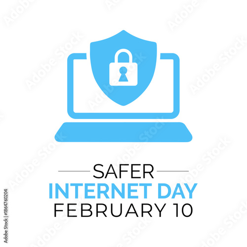Creative Safer Internet Day design template with clean technology vector elements, observed annually on February 10 to raise awareness about online protection and digital safety.