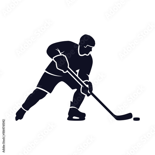 Hockey Player in Action Pose.