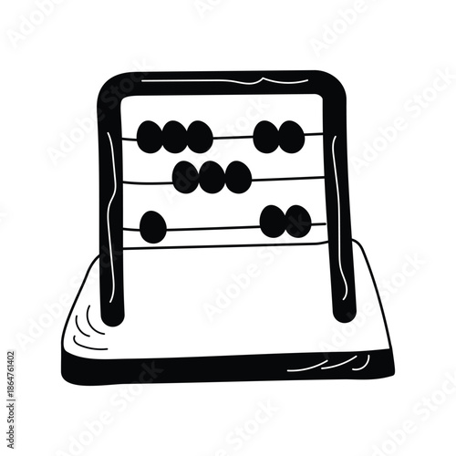 Abacus icon with white background vector stock illustration