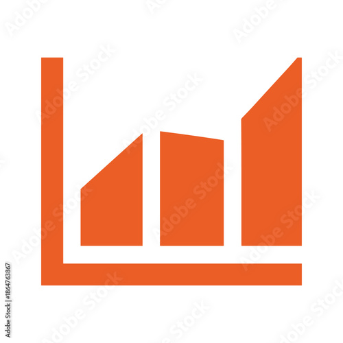 Free Download Orange Bar Graph Icon - GFXLoad