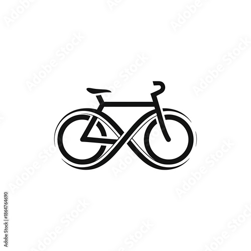 Creative infinity symbol bicycle logo design for sustainable transportation and cycling enthusiasts