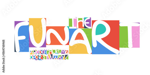 Color Font Logo Alphabet Vector Fun Geometric Letter Set Blocky Typography, Art Typographic Design for Title Text, Festive Typo Poster Headline, Type Fest Logotype, Colorful Fonts. Vector Typeface.